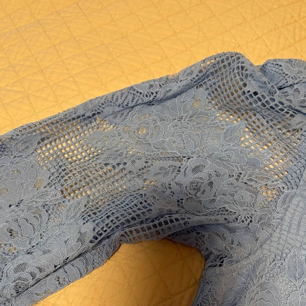 Ganni Blue Lace Midi Dress - Picture 3 of 8